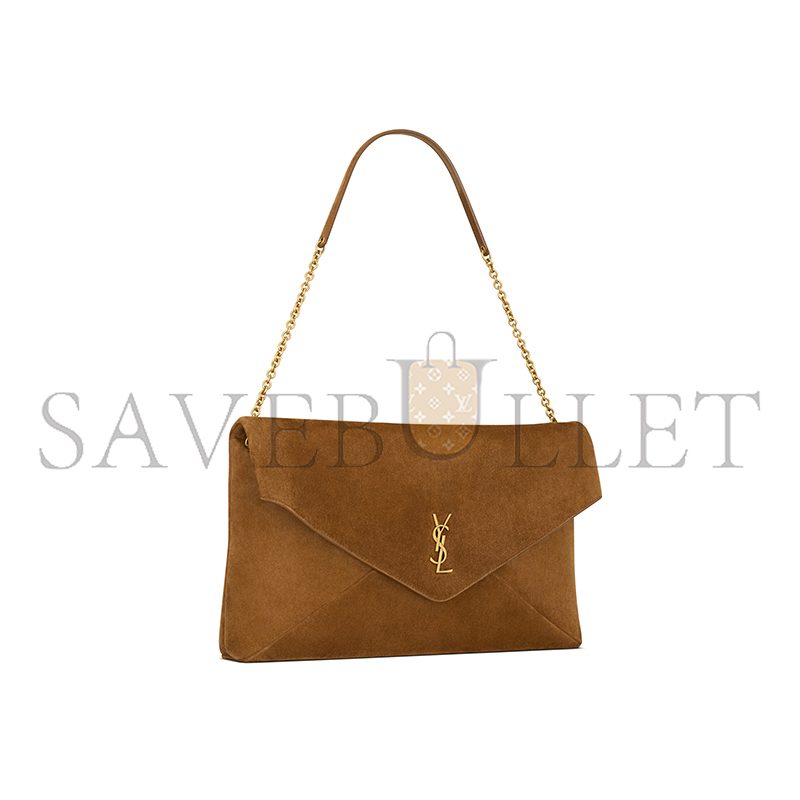 YSL CASSANDRE LARGE POUCH ON CHAIN IN SUEDE 8558021U80W2916 (35*22*3cm)